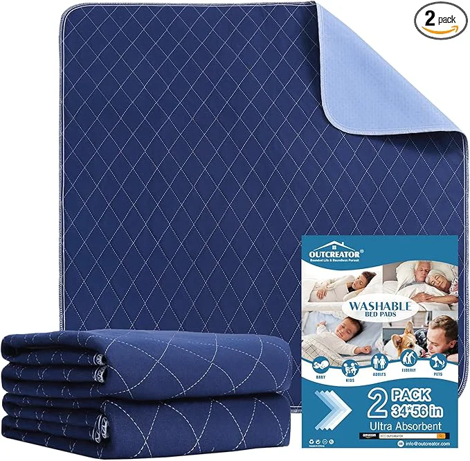 Superior OUTCREATOR® Washable Bed Pads 34 x 56 Incontinence Mattress Protector Certified