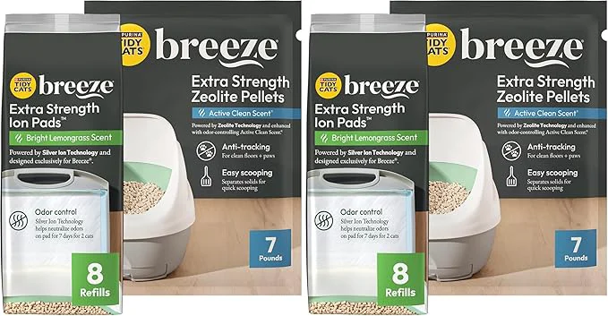 Reusable Purina Tidy Cats Breeze Cat Litter Extra Strength Refill Bundle Natural