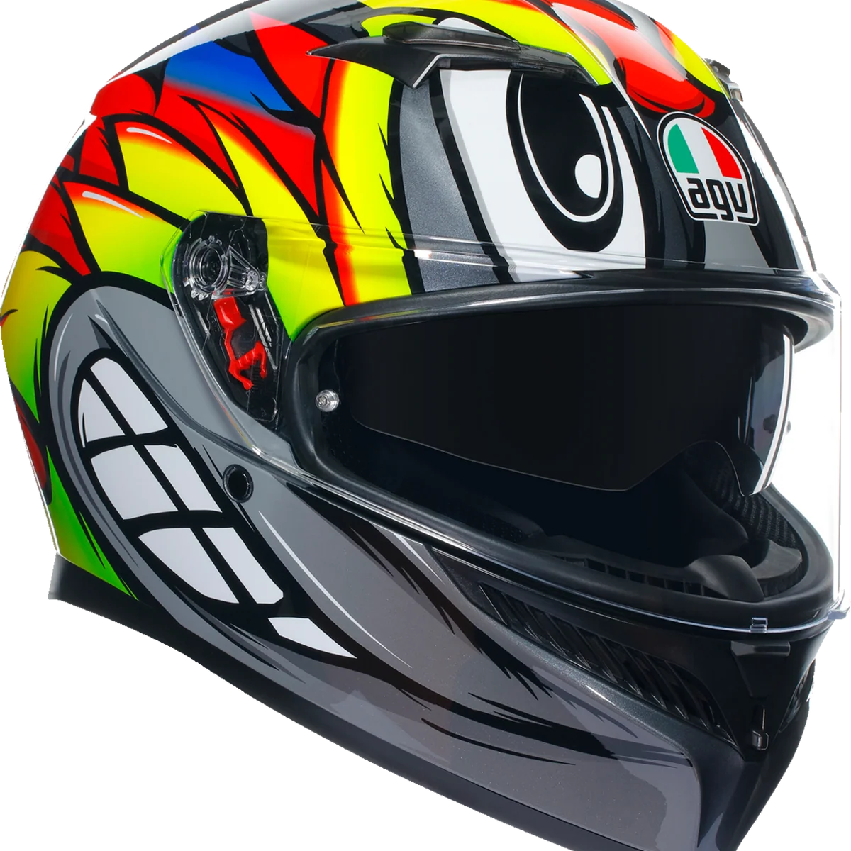 Exclusive AGV K3 Helmet - Birdy 2.0 - Gray Yellow Red - Small 2118381004012S Premium Material