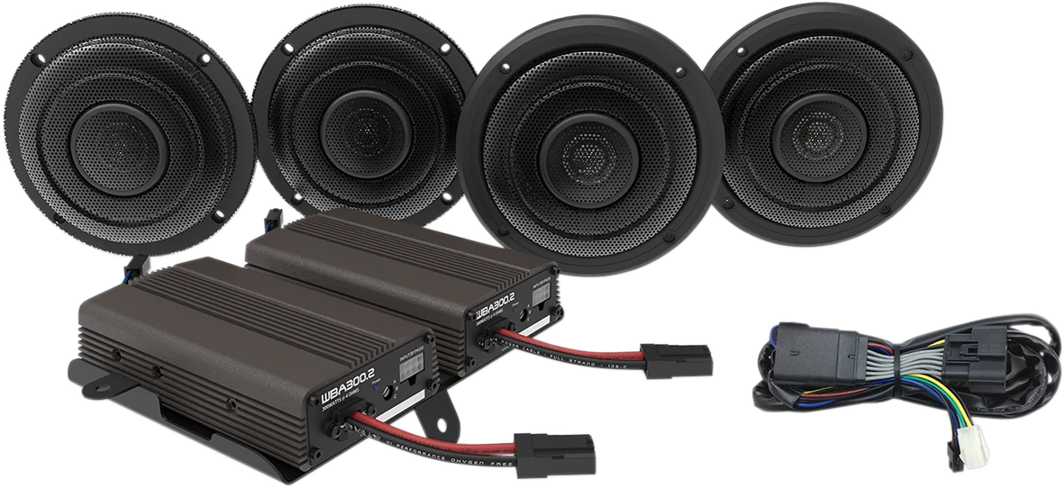 Authentic WILD BOAR AUDIO Front Rear Speaker Kit with Amp WBA ULTRA KIT Fine Crafted