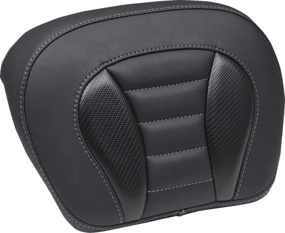 Clean MUSTANG Deluxe Chopped Tour-Pak Sissy Bar Pad - Black w Gunmetal Stitch - Touring 88405GM Innovative