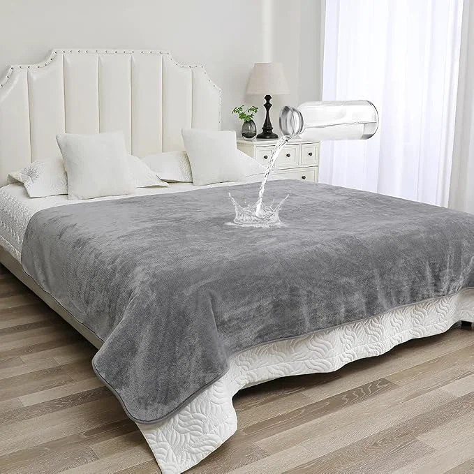 Solid Waterproof Bed Blanket Elegant
