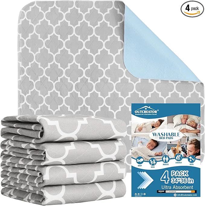 Advanced OUTCREATOR® Washable Bed Pads 34 x 36 Incontinence Mattress Protector Genuine