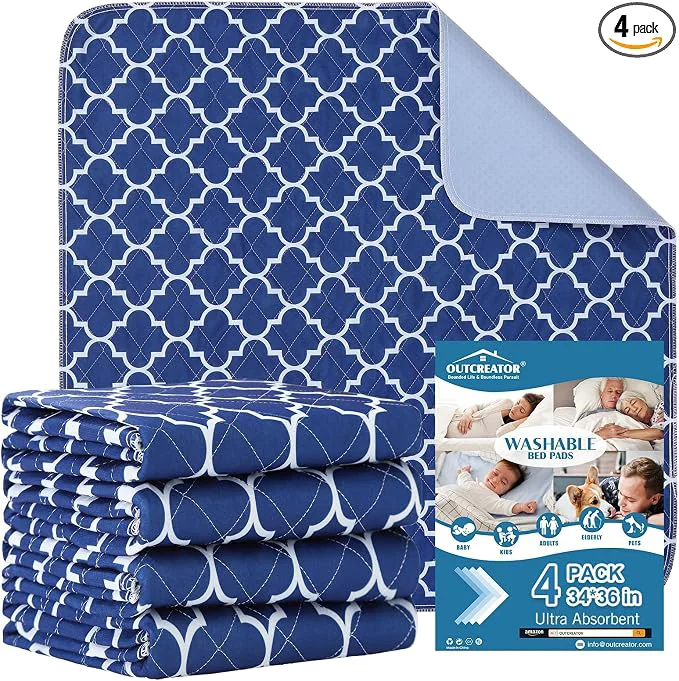 Detailed OUTCREATOR® Washable Bed Pads 34 x 36 Incontinence Mattress Protector Sustainable