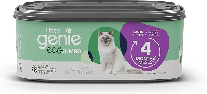 Comfortable Litter Genie Eco Refills Compostable Cat Litter Bags Jumbo 1-pack Up to 4 Detailed