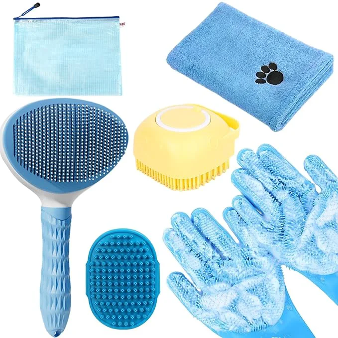 High-End Bath Grooming Kit with Hair Brush Towel Scrubber Gloves High-Grade