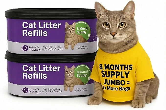 Environmentally Friendly Double Pack Cat Litter Refills by AMAZINK Compatible Carefully Designed