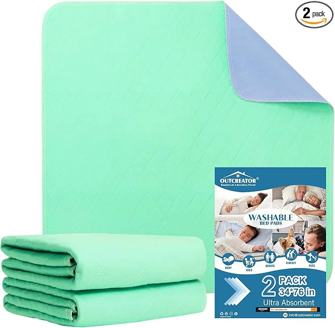 Luxury OUTCREATOR® Washable Bed Pads 34 x 76 Incontinence Mattress Protector Selected