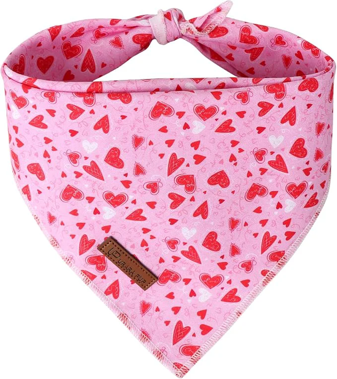 Certified Valentine Dog Bandana Natural
