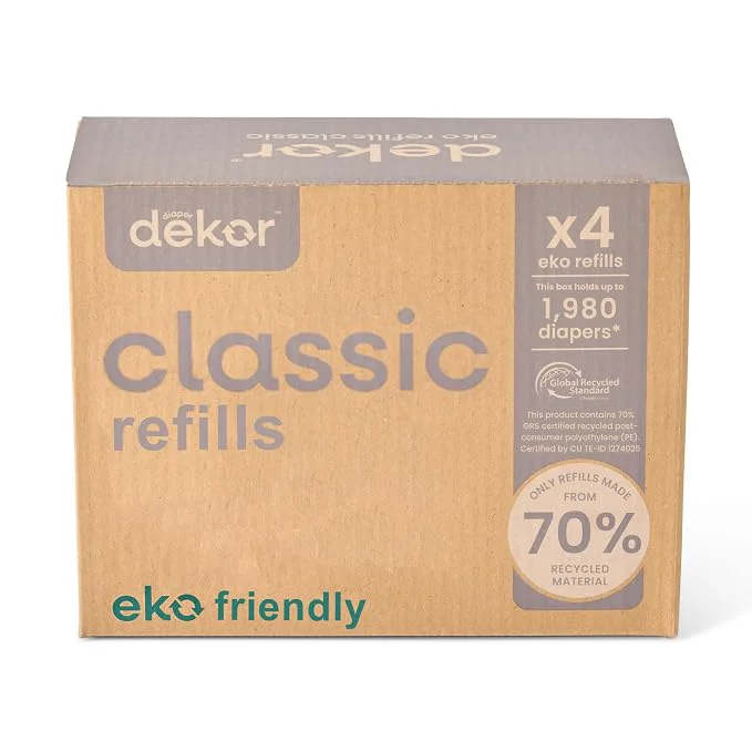 Environmentally Friendly Diaper Dekor CLASSIC Diaper Pail Refills Exclusive End-of-Liner Marking Elite