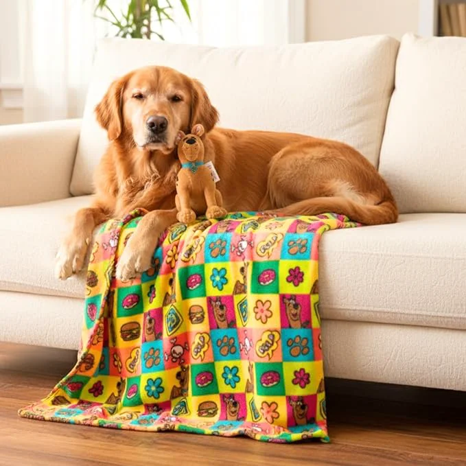 Advanced Scooby-Doo Pet Throw Pet Toy Pillow Set - 40in x 50in Super Soft Cozy Throw