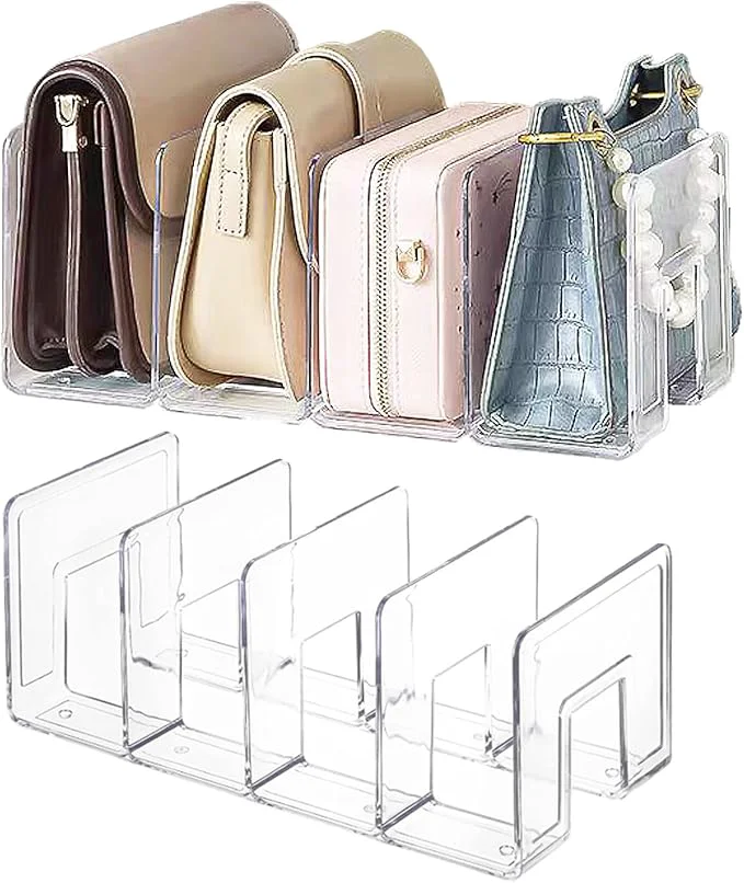 Fine Purse Organizer for Closet Clear Acrylic File Organizer Desk File Holder for Book Document Envelopes Binder Mail Handbag 2Pcs About ThisOverview Solid