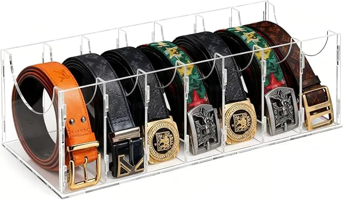 High-Performance ECOSEAO Belt Organizer Acrylic Belt Storage Holder for The Closet Display Case for Tie and Bow Tie 7 Ties About ThisOverview Smart