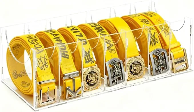 Pure ECOSEAO Belt Organizer Acrylic Belt Storage Holder for The Closet Display Case for Tie and Bow Tie 7 Ties-L About ThisOverview Fine