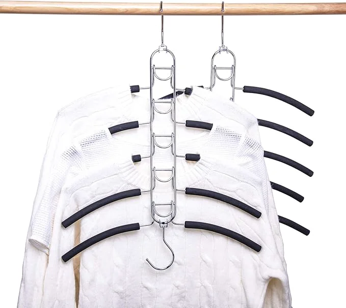 Prestigious Nature Smile 2 Pack 5 in 1 Anti Slip Clothes Hangers Space Saver Metal Hangers Multi Layers Wardrobe Clothes Rack Heavy Duty Metal Blouse Hanger Closet Storage OrganizerAbout ThisOverview Environmentally Friendly