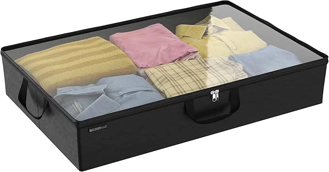 Contemporary ClosetMaid 20504 Foldable Underbed Storage Bag with Handles Zipper Closure and Clear Window for Sweaters Shoes Blankets with Charcoal Black FinishAbout ThisOverview Fine