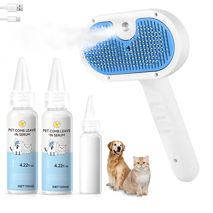 Convenient Pet Steam Brush for Dog Cat Powerful