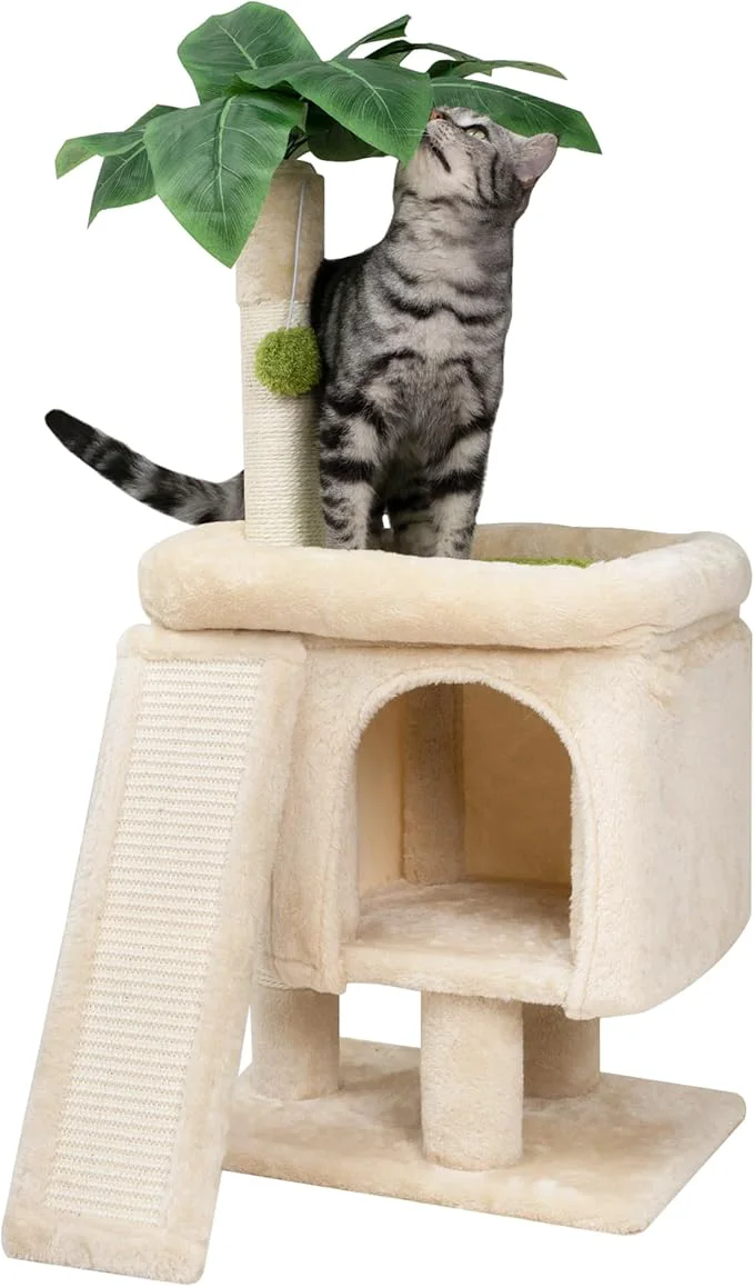 World-Class Meowoou Palm Cat Tree Tower for Indoor Cats Fine