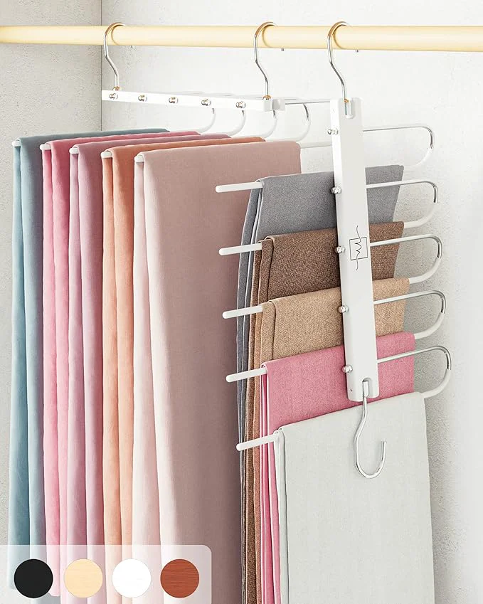 Safe MORALVE Pants Hangers Space Saving - 2 Pack European Beechwood Scarf and Jean Hangers - Closet Organizer and Space Saver Pant Rack Leggings Hanger and Scarf Holder with 360° Swivel HookAbout ThisOverview Detailed