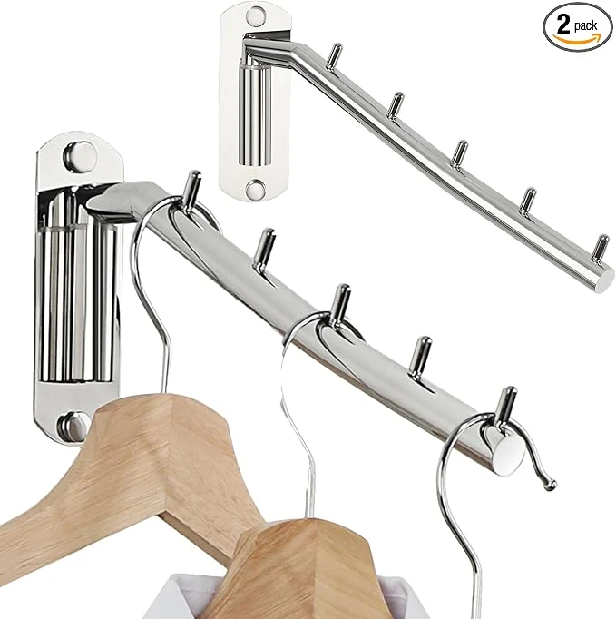 Authentic Alise Wall Mounted Drying Rack Swivel Clothes Drying Rack Stainless Steel Space Saving Clothes Hanger Rack Heavty Duty Clothes Wall Drying Rack for Laundry Closet Bathroom Polished Chrome 2 PackAbout ThisOverview Breathable