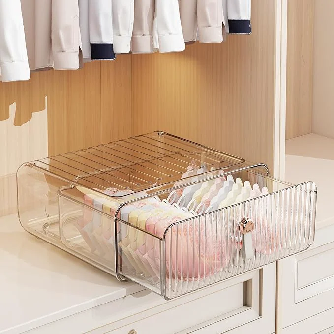 Durable Underwear Drawer Organizer Stackable Bra Organizer for Closet 1 Cell Bra Storage Sock and Underwear Organizer Closet Organizers and Storage Drawer for Bra Socks Tie Belt ScarfAbout ThisOverview Excellent