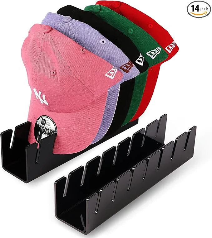 Environmentally Friendly Hat Organizer for Baseball Caps 2 Pcs No Install Acrylic Hat Stand for 14 Baseball Caps Hat Racks for Caps Display and Organizer for Bedroom Closet Dresser Office Hat HolderAbout ThisOverview Unique