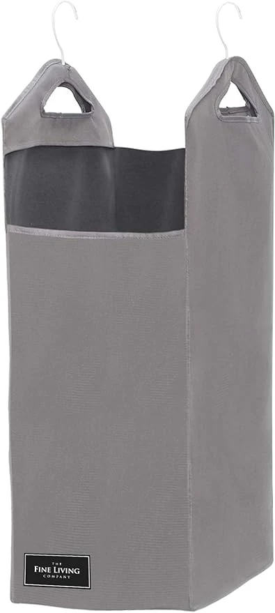 High-Quality The Fine Living Co. Hanging Laundry Hamper Bag Heavy Duty Space Saving Closet Hamper Organizer with 2 Strong Metal HangersAbout ThisOverview Smooth