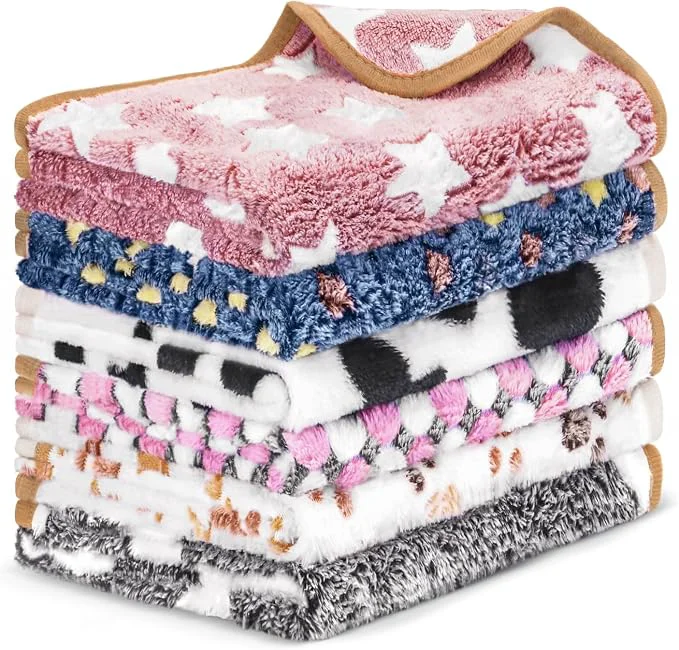 Unique 6 Pcs Dog Blanket Super Soft Pet Puppy Blankets Calming Dog Blankets Secure