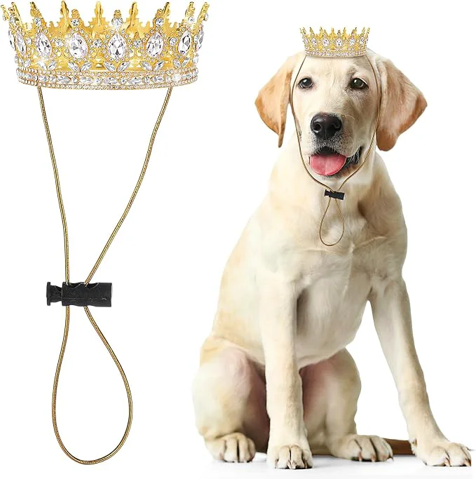 Reusable Abbylike Pet Rhinestone King Crown Queen Crown Elite
