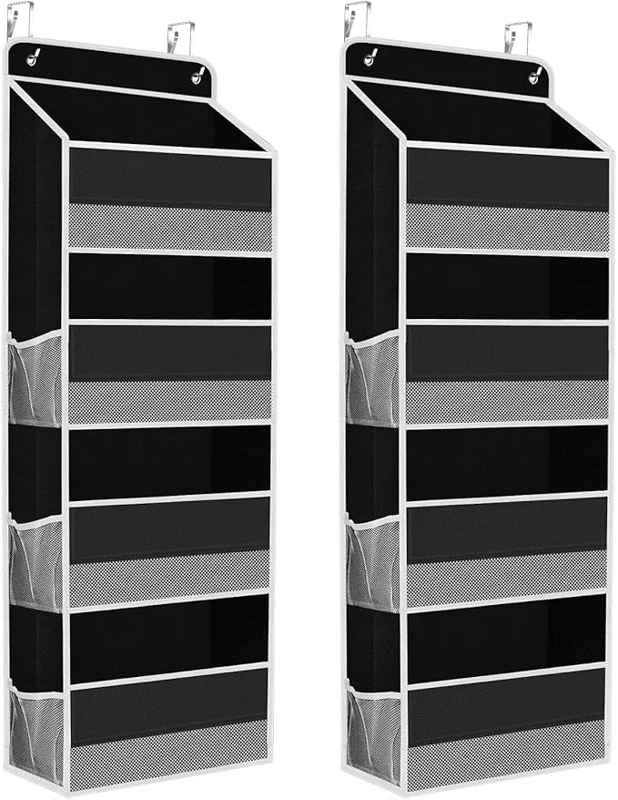 Next-Generation 2 Pack Over The Door Organizer Hanging Storage Organizer with Clear Window 40lb Ultra Sturdy Large Capacity Room Organizer for Pantry Laundry Bathroom Nursery Closet Black About ThisOverview Consistent