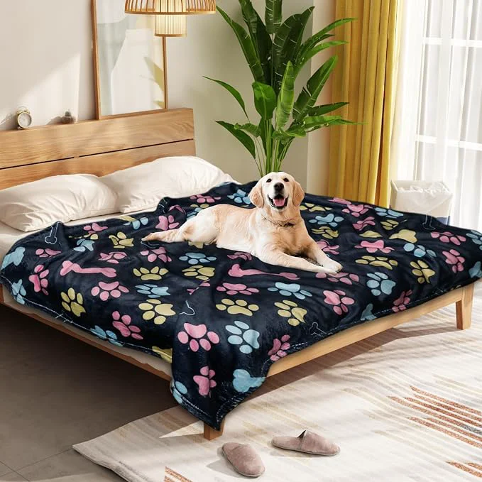 Powerful Dog Blankets for Large Dogs Fuzzy Soft Pet Mat Throw Cover for Kennel Crate Bed Secure