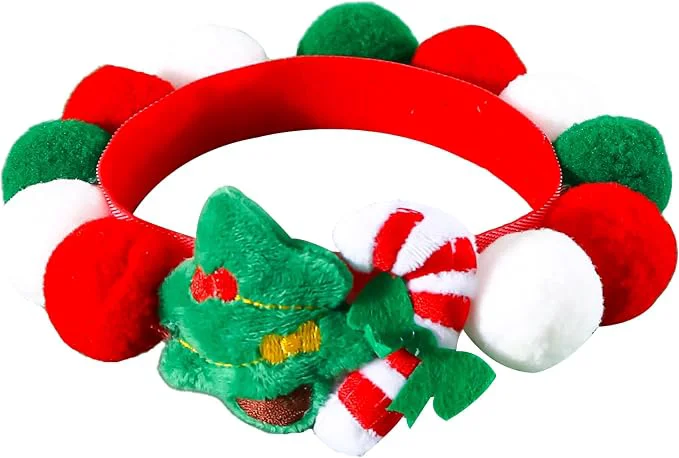 Pure Lionheart glory Christmas Collar Pom-Pom Plush Ball Collar Traditional