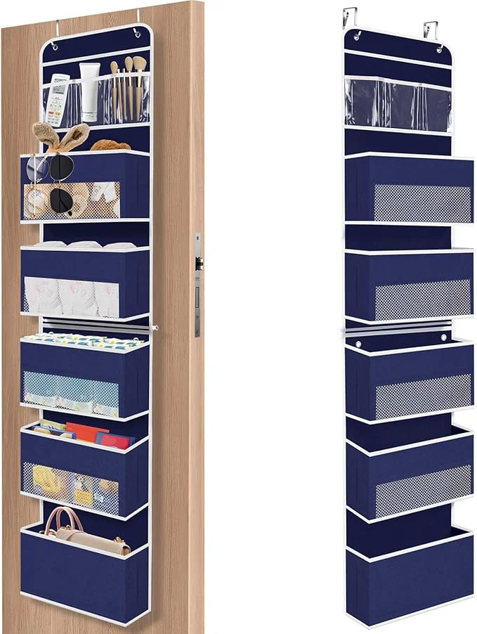 Fast 6-Tier Over The Door Organizer Hanging Storage Organizers with Clear Window 40lb Large Capacity Room Organizer for Pantry Bathroom Nursery Closet Blue About ThisOverview Selected