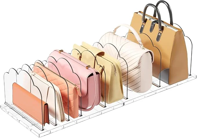 User-Friendly Lifewit Purse Organizer for Closet Clear Handbags Storage Organizer Adjustable Clutch Purse Storage Organizer Holder for Closet 2 Pack Bookshelf Dividers for Sweater in Bedroom 35 x 24 cm 14 × 9.5 About ThisOverview Innovative