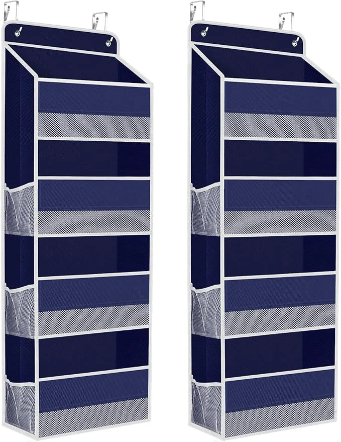 Natural 2 Pack Over The Door Organizer Hanging Storage Organizer with Clear Window 40lb Ultra Sturdy Large Capacity Room Organizer for Pantry Laundry Bathroom Nursery Closet Blue About ThisOverview Original