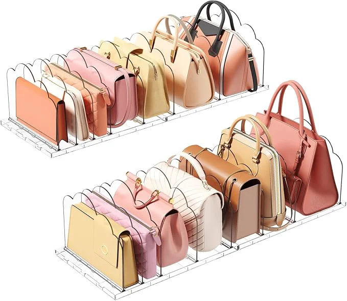World-Class Lifewit Purse Organizer for Closet Clear Handbags Storage Organizer Adjustable Clutch Purse Storage Organizer Holder for Closet 4 Pack Bookshelf Dividers for Sweater in Bedroom 35 x 24 cm 14 x 9.5 About ThisOverview Responsible