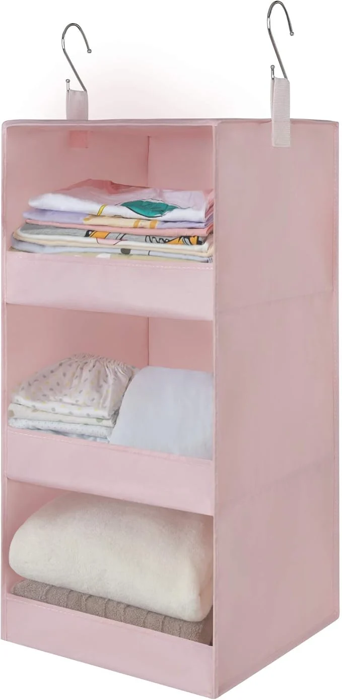Verified GRANNY SAYS 3-Shelf Hanging Closet Organizer Collapsible Closet Hanging Shelves Nursery Hanging Organizer Pink 29 ½ H X 12 W X 12 D 1-PackAbout ThisOverview Fashionable