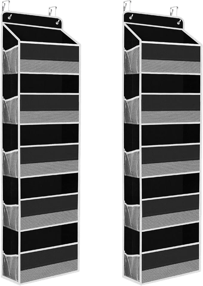 Trendy 2 Pack Over The Door Organizer Hanging Storage Organizer with Clear Window 40lb Ultra Sturdy Large Capacity Room Organizer for Pantry Laundry Bathroom Nursery Closet Black About ThisOverview Selected