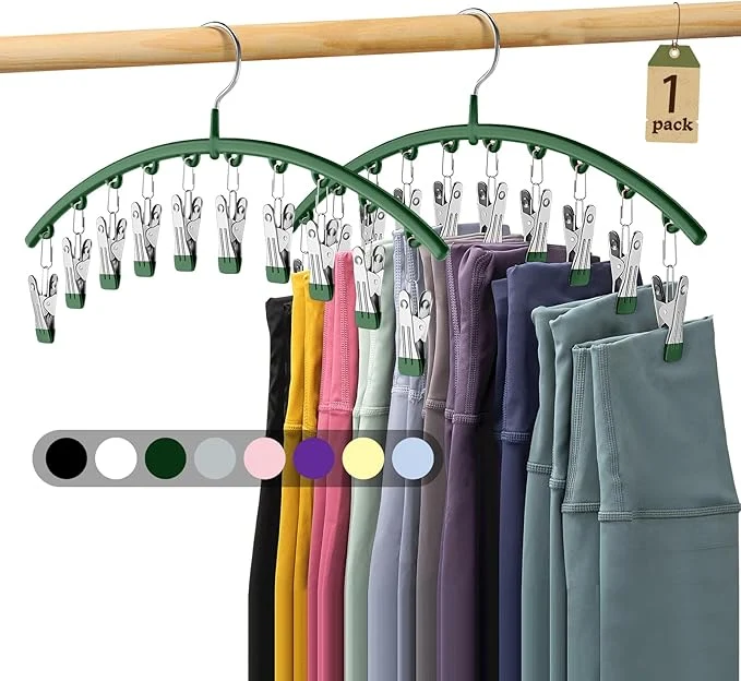 Outstanding Legging Organizer for Closet Metal Yoga Pants Hangers 1 Pack w 10 Clips Holds 10 Leggings Space Saving Hanging w Rubber Coated Closet Organizers and Storage GreenAbout ThisOverview Fast