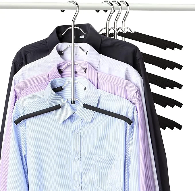 Exclusive Hangers Space Saving Clothes Hanger 4 Packs Swing Arm Non Slip Padded Coat Hanger 5 Layers Heavy Duty Stainless Steel Sweater Shirt Hanger Closet Storage OrganizerAbout ThisOverview Smart