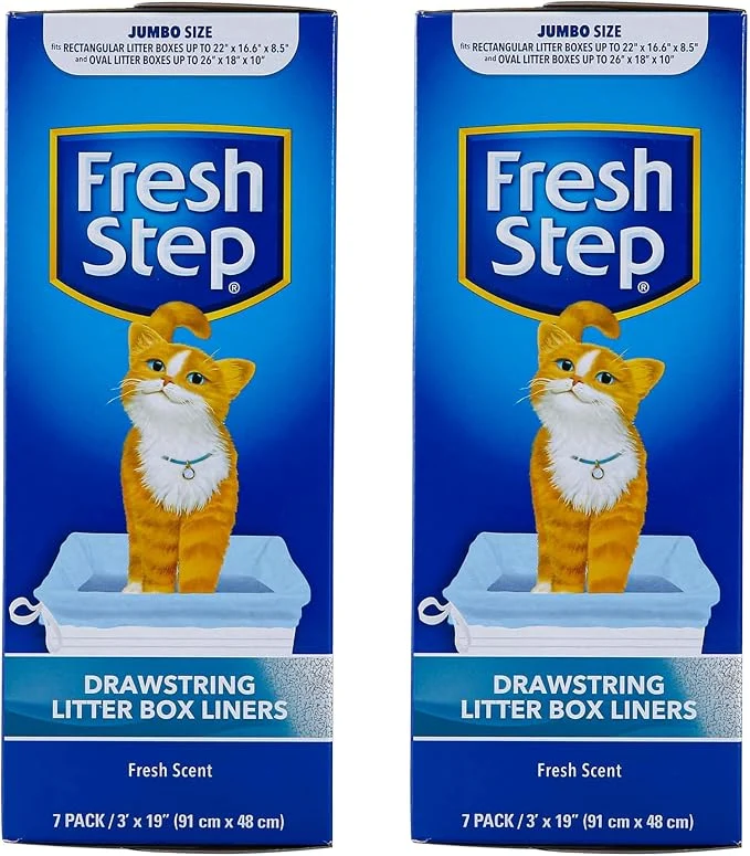 Environmentally Friendly Fresh Step Jumbo Drawstring Cat Litter Box Liners Scented Heavy Duty Kitty Stylish