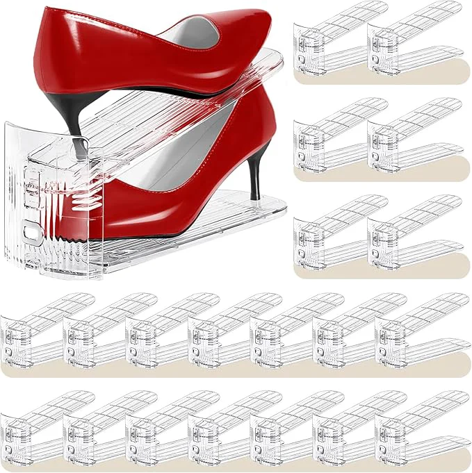 Proven Shoe Slots Organizer 20 Pack - Shoe Stackers 3 Levels Adjustable Spa Breathable