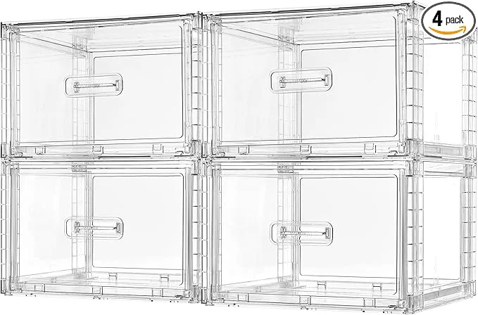 Dependable Vtopmart 4 Pack 18QT Clear Stackable Storage Drawers Easily Assemble Closet Organizers Plastic Storage Bins for Bathroom Cabinet Kitchen Pantry Under Sink Organization Medium About ThisOverview Clean
