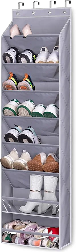 Fashionable KEETDY Over The Door Shoe Organizer Fit 20 Pairs Sneakers Large Hanging Shoe Rack for Closet Door Deep Shoe Storage Holder for Boots Heels GreyAbout ThisOverview Long-Lasting