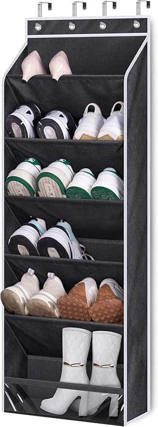Fine KEETDY Over The Door Shoe Organizer Fit Big Shoes Large Shoe Rack for Door Hanging Shoe Organizer for Closet Door Storage Boots BlackAbout ThisOverview Secure