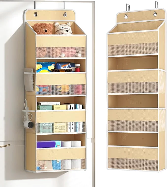 Quality 1 Pack 4-Tier Over the Door Organizer Heavy-Duty Large Deep Pocket Hanging With 4 Large Front 4 Side Pockets With for Pantry Kitchen Bathroom Dorm BeigeAbout ThisOverview Expertly Made
