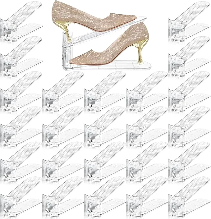 Detailed Shoe Slots Organizer for Closet 30 Pack Shoe Stacker Shoes Rack Organizer for Closet Space Saver Storage Shoe Holder Organization Transparent About ThisOverview Original Design