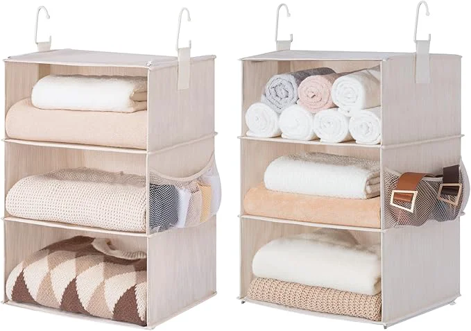 Original Design StorageWorks 6-Shelf Jumbo Closet Organizers Two 3-Shelf Separable Hanging Shelves for Closet 13 D x 15 W x 48 ¼ H Mixing of Beige White IvoryAbout ThisOverview Genuine