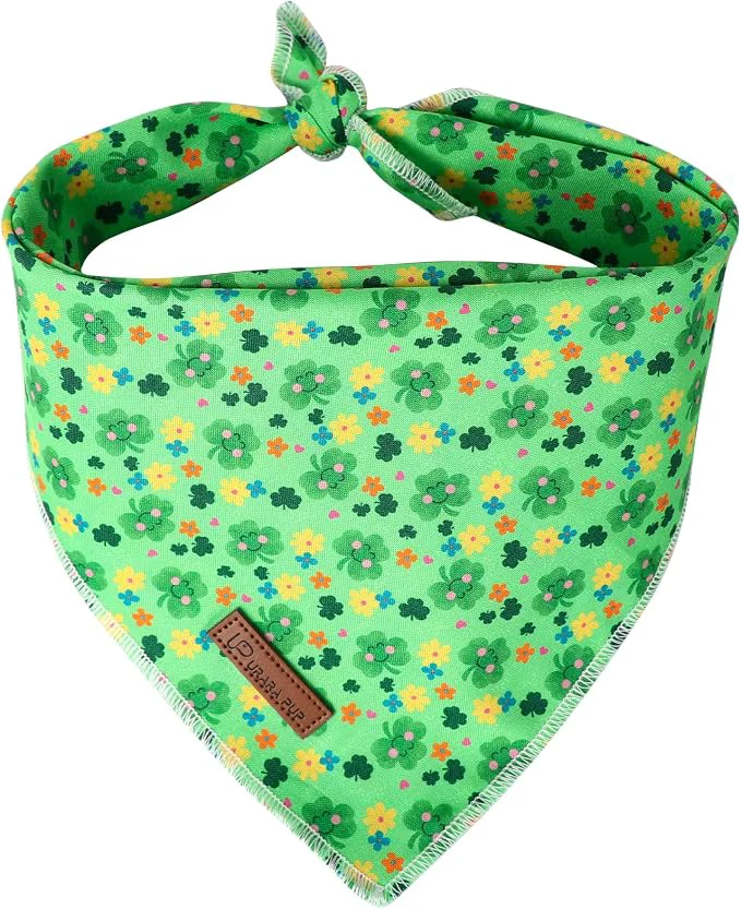 Trusted St. Patrick's Dog Bandana Shamrock Triangle Bid Scarf Consistent