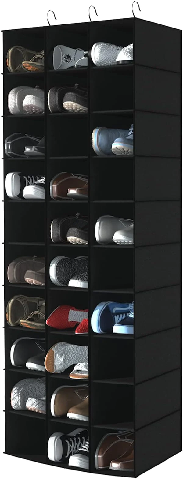 Versatile Libeder Hanging Closet Organizers 30 Section Shoe Shelves Shoe Storage Hanging Shoe Rack Space Saving Shoe Holder BlackAbout ThisOverview Recyclable